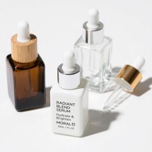 Botella de Vidrio Cilíndrica Cuadrada con Gotero para Aceite o Suero, de 5ml, 10ml, 15ml, 20ml, 30ml, 50ml, 100ml, con Caja - Product Image 1