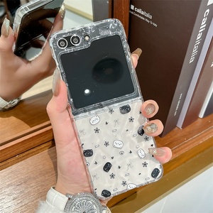 かわいい水リップル漫画子猫フルスクリーンTPU保護ケース電話グリップ付きZ Flip6女性用耐衝撃性 - Product Image 3