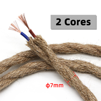 Tissu Antique Couvert Torsadé Cordon Électrique Vintage Tissu Tresse Câble Rétro Textile Pendentif Lustre Lampe Fil 2*0.75mm