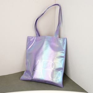 Waterproof PU Women Shopping <b>Tote</b> <b>Bag</b> Purple PU <b>Travel</b> Beach <b>Bag</b> Large Capacity Women Shoulder Hand <b>Bag</b> with Printed Logo - Product Image 4