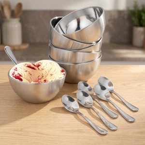 Ensemble de 12 tasses à glace Premium, bols de service de haute qualité à bas prix au prix de gros en acier inoxydable - Product Image 1
