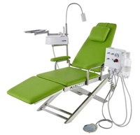 Fauteuil dentaire mobile pliable économique C011 C016L, unité dentaire portable avec tabouret en option, cadre en acier inoxydable pour clinique et urgences