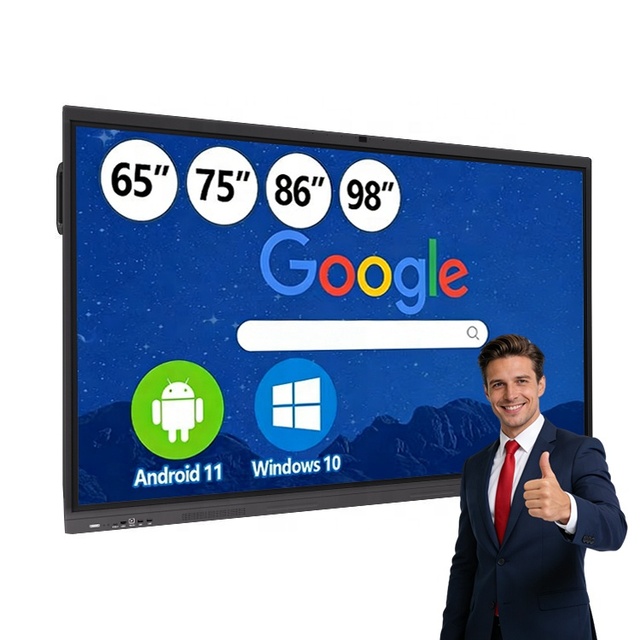 Built 4K LCD Display Camera 8 Array Microphone Wireless Screen Mirroring WiFi 6 Bluetooth Conference Smart Board Interactive