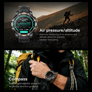 นาฬิกาสมาร์ทวอทช์กีฬากลางแ<span class=keywords><strong>จ</strong></span>้ง GPS สำหรับผู้ชาย พร้อมเข็มทิศ กันน้ำสำหรับว่ายน้ำ ตรวจสอบสุขภาพตลอด 24 ชั่วโมง รองรับ Chat GPT โทรผ่านบลูทูธ รุ่น KC108 - Product Image 3