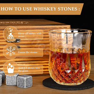 Boîte en bois de 4 <span class=keywords><strong>verres</strong></span>, boîte en bois de haute qualité, réutilisable, pierre de refroidissement et pierre de granit, coffret cadeau avec lunettes - Product Image 5