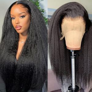 Raw Kinky Straight HD Transparent 13x4 13x6 HD Lace Frontal Human Hair <b>Wig</b> Curly Human Hair Lace Front <b>Wigs</b> for <b>Black</b> Women - Product Image 2