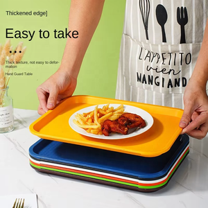 Bandeja de servicio de plástico para catering de restaurante comercial, bandeja de comida ecológica, plato de cena Rectangular antideslizante <span class=keywords><strong>KFC</strong></span> - Product Image 5