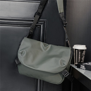 Bolsas de Venda por Atacado, Bolsa de Ombro Masculina, Bolsa Mensageiro <span class=keywords><strong>Slim</strong></span> de Nylon Preta para Homens - Product Image 3