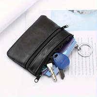 Portefeuille-bracelet en cuir PU, mini porte-monnaie avec 2 poches zippées, porte-cartes portable, pochette à clés pour la course matinale, le sport et l'usage quotidien