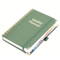 Carnet A5 personnalisable 14,5x21cm, journaux hebdomadaires et mensuels, papier 100GSM, cuir métallique doré, agenda personnalisable en cuir