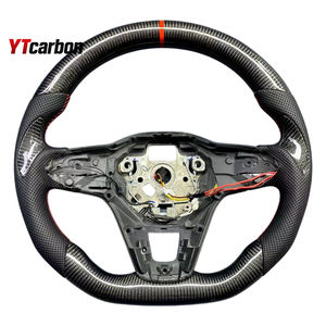 YTcarbon para <span class=keywords><strong>Polo</strong></span> <span class=keywords><strong>GTI</strong></span> R-line <span class=keywords><strong>22</strong></span> + Modificar piezas de automóviles Accesorios interiores de automóviles Estilo de carreras Volante de fibra de carbono real personalizado - Product Image 6