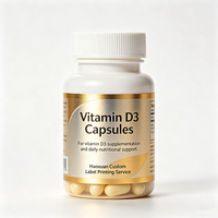 Étiquettes de bouteilles de capsules Haoxuan, encre métallique, impression UV, autocollants imperméables pour l'emballage des compléments alimentaires