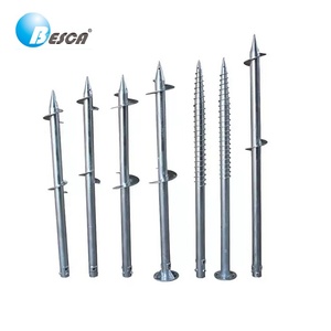 Pieux de <span class=keywords><strong>sol</strong></span> photovoltaïques en acier galvanisé <span class=keywords><strong>à</strong></span> chaud, vis de terre solaires, pieux hélicoïdaux pour système de montage solaire - Product Image 1