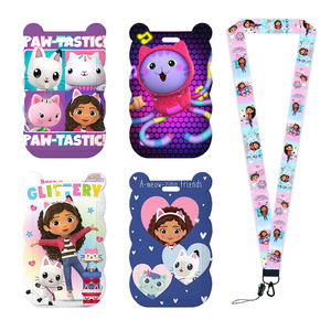 Porte-cartes <span class=keywords><strong>Gaby</strong></span> Cat Doll W Cartoon mignon avec cordon tour de cou, clip en acrylique scintillant pour badge de travail, porte-clés de protection - Product Image 4