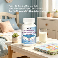 Comprimés à croquer Calcium Fer Zinc, 130mg 2.5mg 2mg, Soutient la fonction immunitaire, 60 unités, OEM/ODM