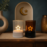 Lanterne moderne écologique à piles pour le Ramadan avec lumière étoile et croissant de lune pour la décoration de table de la maison musulmane pour l'Aïd