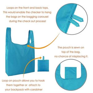 Factory Sale Eco-friendly 190T Polyester <b>Foldable</b> <b>Shopping</b> <b>Bag</b> Reusable Grocery <b>Bag</b> with Printed Gift Promotion From Ningbo - Product Image 5