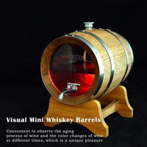 Barril de Roble de 3 Litros con Base, Tapón y Grifo, Mini Barril de Whisky de Madera - Barriles de Roble Carbonizado para Whisky - Product Image 3