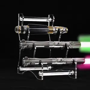 Yageli China Supplier Custom 3 Tiers Clear Transparent Sword Desktop Display Stand Acrylic Tabletop Lightsaber Holder