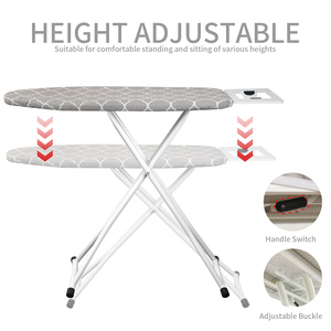 Hấp dẫn giá chất lượng tốt có thể điều chỉnh ba lớp có thể gập lại chân ống thép ủi đứng với quần áo Rack cho phòng tắm - Product Image 4