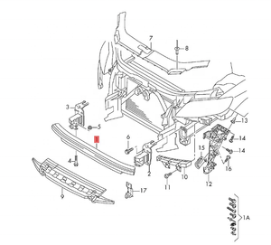 4L0807113A para <span class=keywords><strong>Audi</strong></span> <span class=keywords><strong>Q7</strong></span> <span class=keywords><strong>2006</strong></span> a 2015, Refuerzo de Parachoques Delantero, Absorbedor de Impactos de Aleación de Aluminio, Reemplazo Directo - Product Image 6