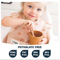 Bavoirs imperméables en polyester anti-salissures pour bébés, bavoirs essuyables pour tout-petits avec poche de récupération, bavoirs d'alimentation pour filles et garçons