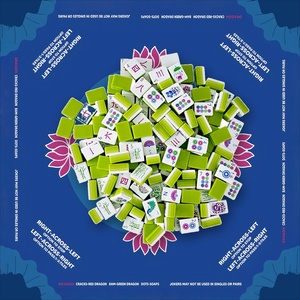 Set Mahjong Verde Completo per Serata di Gioco con 160 Tessere Acriliche a Triplo Strato, Spingitessere e Custodia da Viaggio - Product Image 1