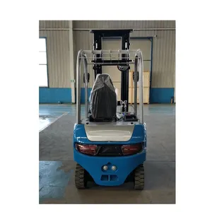 China supplier new designed 4wheels batetry forklift truck 1.5t 2 t with small turing solid tires triplex mast