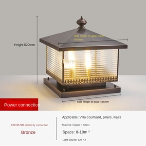 Lampe solaire de jardin pour l'extérieur Lampe de cour étanche en acier inoxydable Porte murale carrée Lumière solaire extérieure Colonne lumineuse LED - Product Image 6