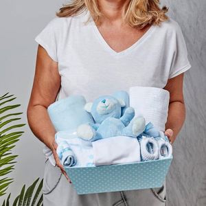Wholesale Bule Color Baby Gift <b>Box</b> with Basket <b>for</b> New Baby Boy Perfect Gift <b>Present</b> <b>for</b> New Mums Baby Shower Gifts - Product Image 3