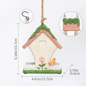 Comedero para Pájaros Colgante <span class=keywords><strong>de</strong></span> Resina ROOGO, Pintado a Mano, Artesanía para Jardín, Adorno para <span class=keywords><strong>Árbol</strong></span>, Fábrica <span class=keywords><strong>de</strong></span> Artesanía <span class=keywords><strong>de</strong></span> Poliresina - Product Image 6