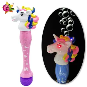 라이트 업 버블 토이 아이들을위한 소리 led 버블 건과 전기 유니콘 버블 지팡이 여름 야외 장난감