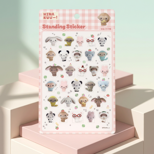 HINAKUU PVC Standing <b>Stickers</b> Fluffy Friends Korean Cute Soft Character 3D Pop UV Printed <b>Sticker</b> Sheet Diary Gift Kids - Product Image 3