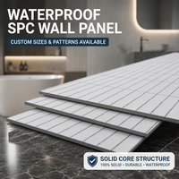 Panneau mural de salle de bain SPC étanche personnalisé, emboîtable, 4 mm, à âme rigide, pour revêtement mural de douche, idéal pour les projets hôteliers et d'appartements