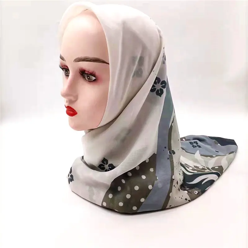 قسط المنسوجة الحجاب طباعة البوليستر أوشحة مربعة الهند وشاح