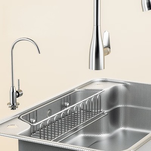 <b>Kitchen</b> <b>sink</b> single-slot washbasin integrated basin stainless steel counter top and bottom washbasin - Product Image 4