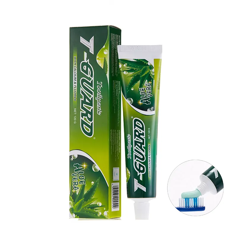 Fabricante de pasta de dente de Aloe Vera de ervas para clareamento dental com flúor de marca própria personalizada por atacado