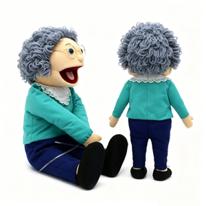 Marioneta de peluche personalizada de abuela, marioneta de mano familiar, marioneta de mano de señora mayor, conjunto de marionetas de mano de abuela, marioneta de personaje de anciana - Product Image 3