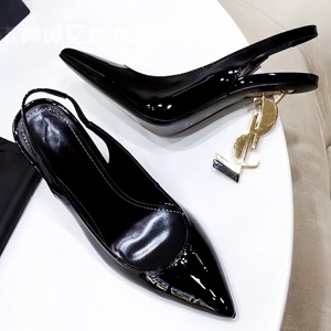 Escarpins de luxe d'été pour femmes, talons hauts en métal, marque de mode, escarpins de soirée pour femmes - Product Image 3