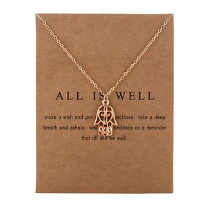 Nuovo Arrivato Gioielli di Moda Argento Colore Tutto È Bene <span class=keywords><strong>Hamsa</strong></span> di Fatima A Mano Chocker Della Collana Del Pendente Per Le Donne Della Ragazza