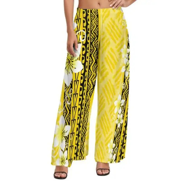 Pacific Island Art 6XL Personality Wide Leg Pants Polynesian Hawaii Tribe Fashion Women Upscale Wide Leg Pants For Get Together