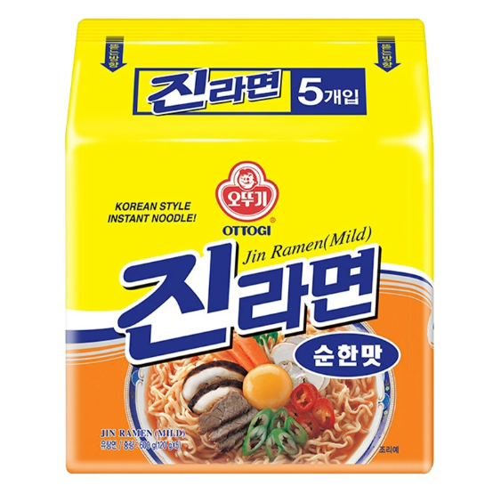 Ottogi Korean Cheese Seafood Flavor Instant Noodles 600g in Bags 12-Month Shelf Life Wholesale Case