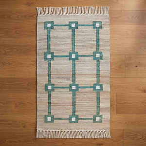 Handwoven Eco Friendly Braided Jute Rugs Cotton Blend Carpets Durable Natural Fiber Floor <b>Mats</b> Stylish Handmade Home Decor - Product Image 1