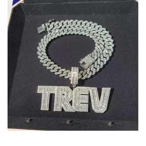 Pendentif personnalisé en argent sterling 925 pour homme, style hip-hop, moissanite glacée, couleur D, passe le testeur de diamants, pendentifs, breloques - Product Image 2