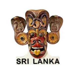 Ensemble d'aimants de réfrigérateur en résine imprimés UV, motif masque traditionnel du Sri Lanka, souvenir culturel et décoration intérieure - Product Image 4