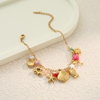 Ensemble collier et bracelet KITI Luxury Sea Life avec strass et perles, plaqué or 18 carats, acier inoxydable, bijoux pour femmes