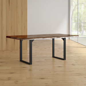 Large Rectangular <b>Wood</b> Dining <b>Table</b> <b>Solid</b> <b>Wood</b> Frame Natural Finish Dining <b>Table</b> for Kitchen Dining Room Restaurant Hotel - Product Image 2