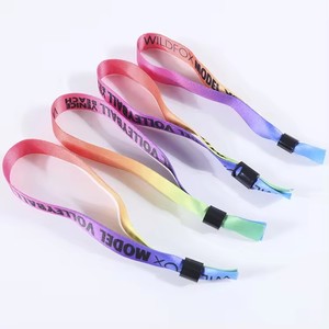 Muñequera de tela tejida de tela personalizada de fábrica para festivales, eventos y fiestas, muñequera con cierre de plástico - Product Image 2