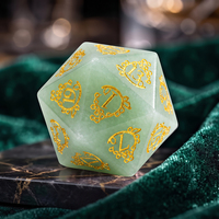 Dés à jouer polyédriques D6 D20 verts faits à la main en jade Donglin, en pierre naturelle, pour D&D, Dragons & Dungeons, et jeux de rôle (RPG)
