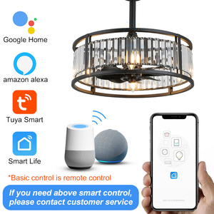 D035 46cm Ceiling Fan Chandelier with <b>Light</b> 3 Color Simplicity Fan & <b>Remote</b> <b>Control</b> <b>Switch</b> DC & AC Motor - Product Image 3